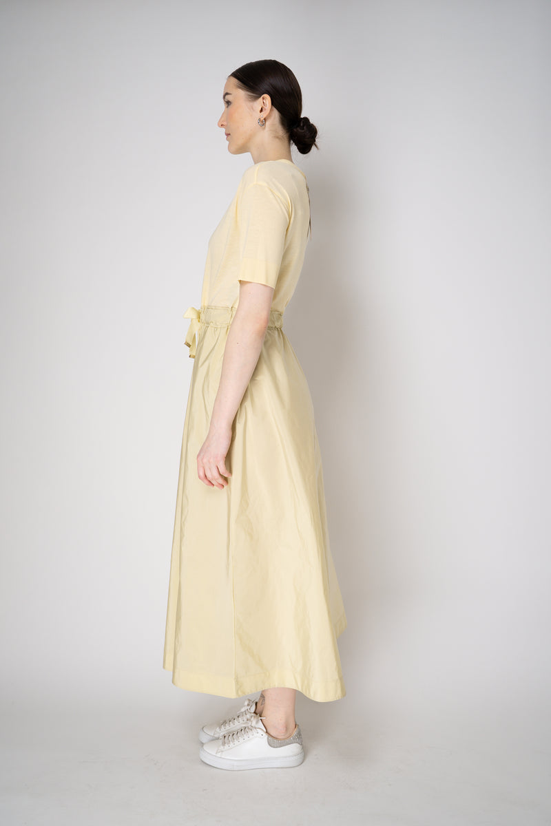 Herno T-Shirt Dress with Long Taffeta Skirt in Yellow Vancouver. Shop Online or in Store.