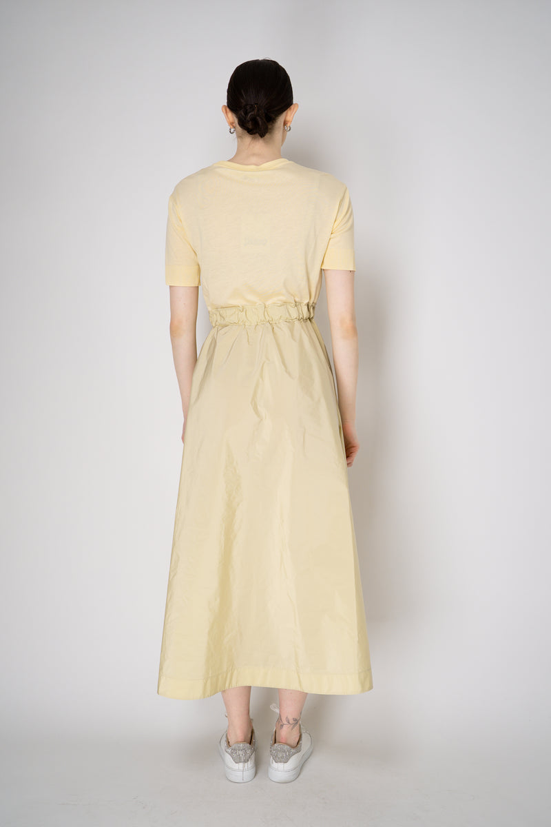 Herno T-Shirt Dress with Long Taffeta Skirt in Yellow Vancouver. Shop Online or in Store.