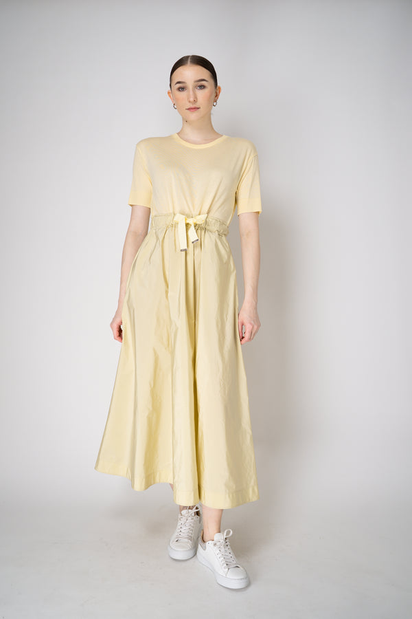 Herno T-Shirt Dress with Long Taffeta Skirt in Yellow Vancouver. Shop Online or in Store.