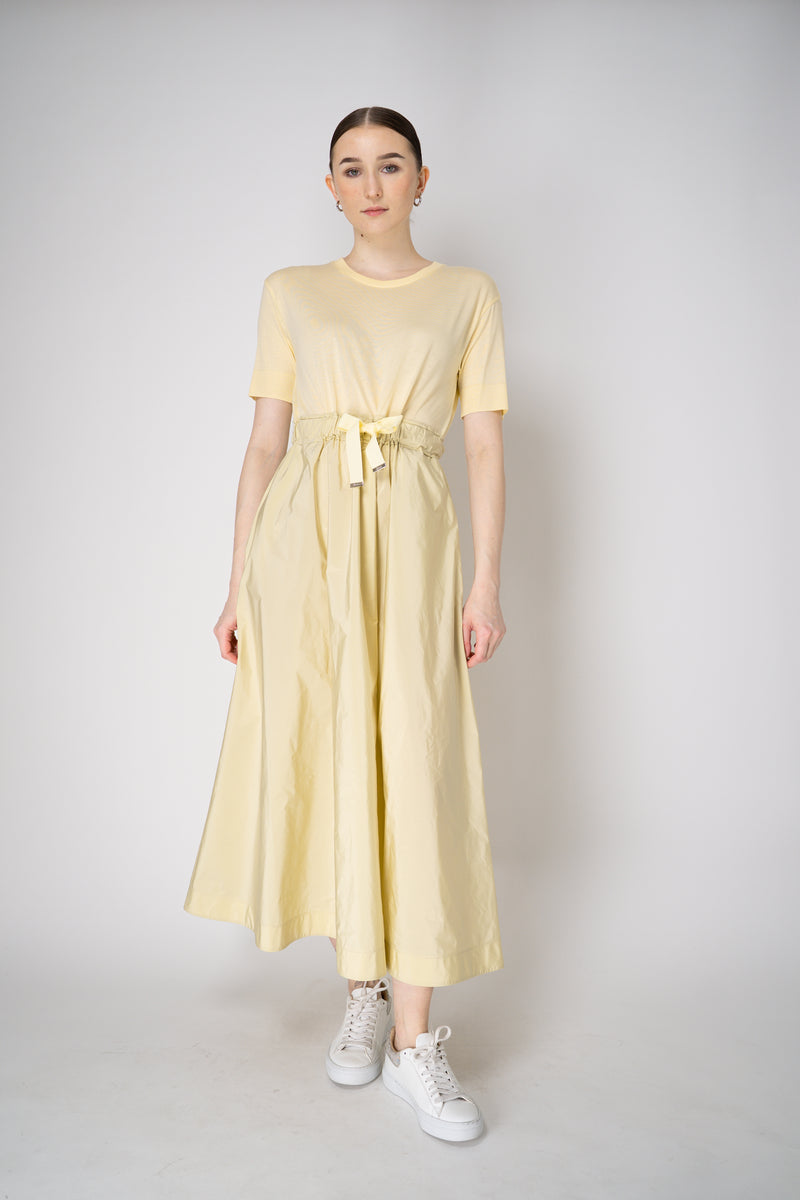 Herno T-Shirt Dress with Long Taffeta Skirt in Yellow Vancouver. Shop Online or in Store.
