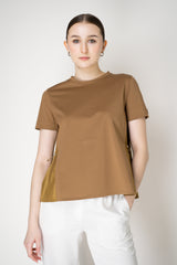 Herno T-Shirt with Cinched Taffeta Back in Rosewood Burnt Sienna Vancouver. Shop Online or in Store.