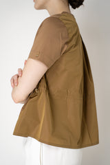 Herno T-Shirt with Cinched Taffeta Back in Rosewood Burnt Sienna Vancouver. Shop Online or in Store.