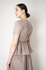 Herno T-Shirt with Cinched Taffeta Back in Rosewood Pink Vancouver. Shop Online or in Store.