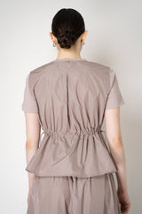 Herno T-Shirt with Cinched Taffeta Back in Rosewood Pink Vancouver. Shop Online or in Store.