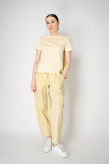 Herno T-Shirt with Cinched Taffeta Back in Yellow Vancouver. Shop Online or in Store.