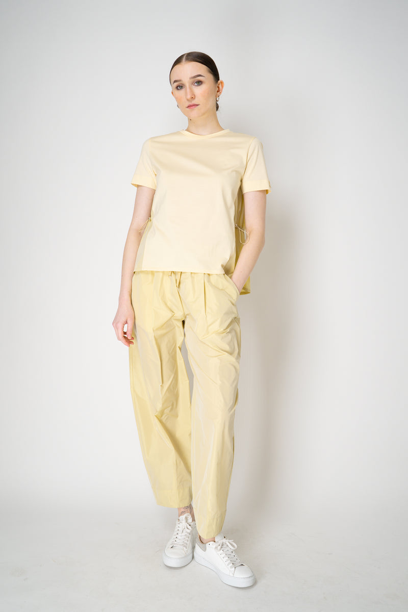 Herno T-Shirt with Cinched Taffeta Back in Yellow Vancouver. Shop Online or in Store.