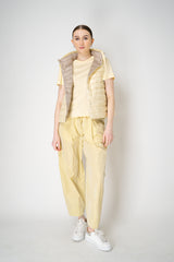 Herno T-Shirt with Cinched Taffeta Back in Yellow Vancouver. Shop Online or in Store.