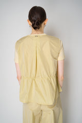 Herno T-Shirt with Cinched Taffeta Back in Yellow Vancouver. Shop Online or in Store.