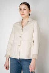 Herno Virgin Wool Loro Piana Flannel Jacket in Oat Vancouver. Shop Online or in Store.