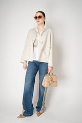 Herno Virgin Wool Loro Piana Flannel Jacket in Oat Vancouver. Shop Online or in Store.