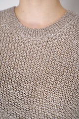 Herno Viscose Blend Knitted Round Neck Tank Blouse in Sand Vancouver. Shop Online or in Store