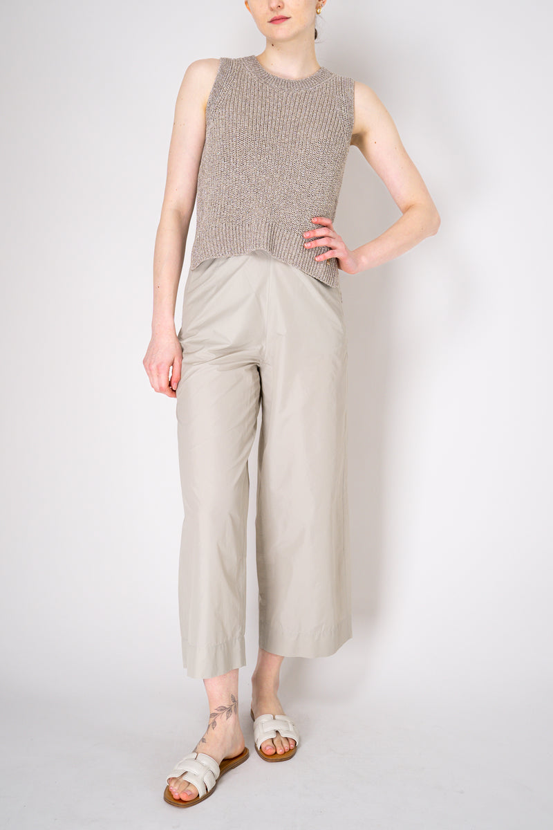 Herno Viscose Blend Knitted Round Neck Tank Blouse in Sand Vancouver. Shop Online or in Store