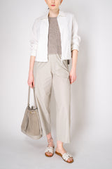Herno Viscose Blend Knitted Round Neck Tank Blouse in Sand Vancouver. Shop Online or in Store