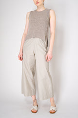 Herno Viscose Blend Knitted Round Neck Tank Blouse in Sand Vancouver. Shop Online or in Store