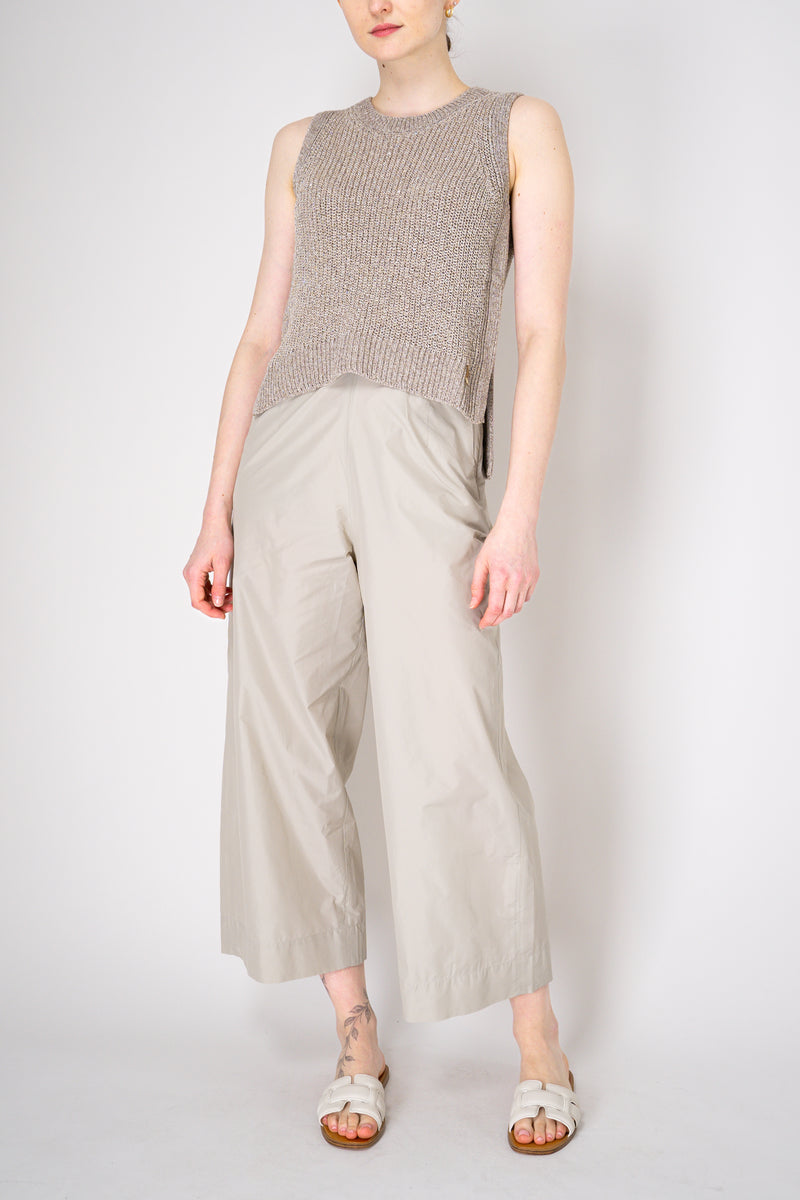 Herno Viscose Blend Knitted Round Neck Tank Blouse in Sand Vancouver. Shop Online or in Store