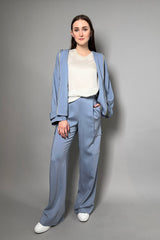 Lorena Antoniazzi Zip Jacket in Dusty Blue - Ashia Mode - Vancouver, BC