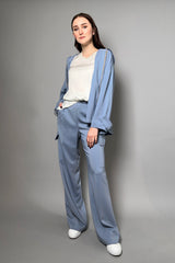 Lorena Antoniazzi Cargo Style Wide Pants in Dusty Blue - Ashia Mode - Vancouver, BC