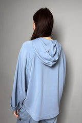 Lorena Antoniazzi Zip Jacket in Dusty Blue - Ashia Mode - Vancouver, BC
