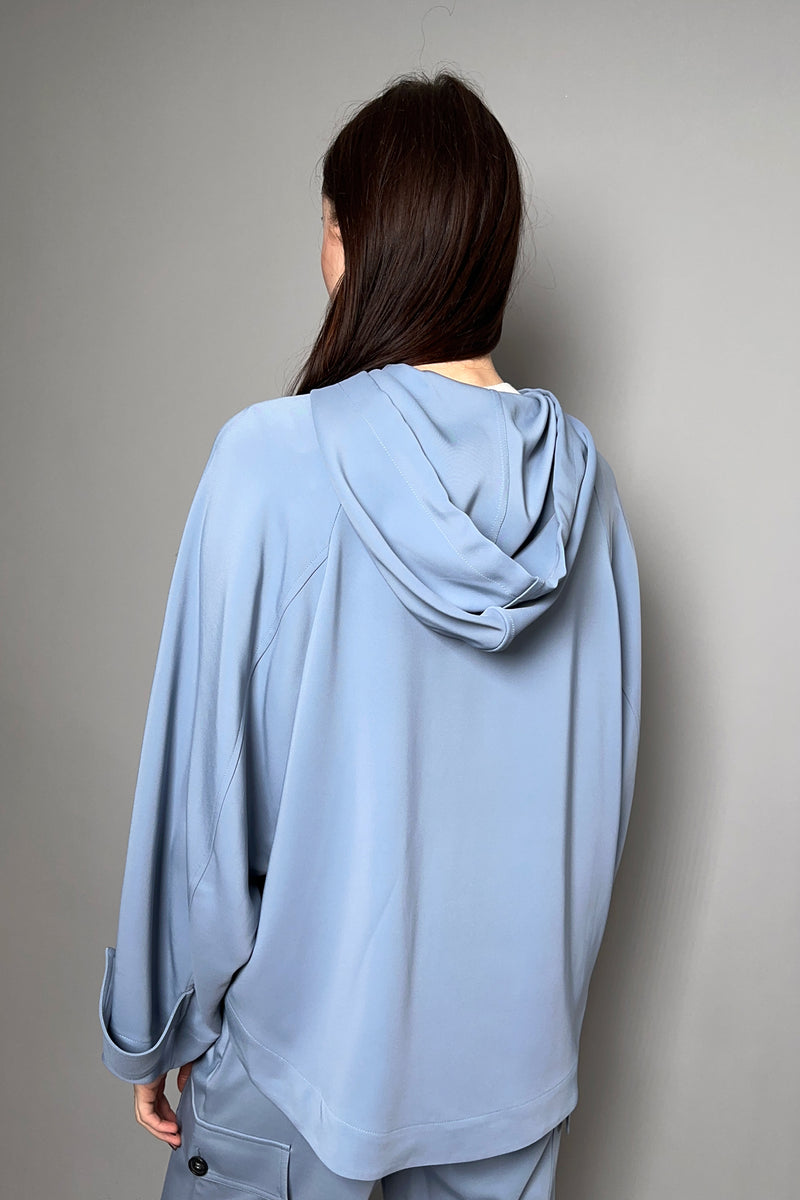 Lorena Antoniazzi Zip Jacket in Dusty Blue - Ashia Mode - Vancouver, BC