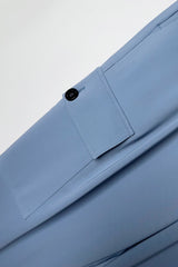 Lorena Antoniazzi Cargo Style Wide Pants in Dusty Blue - Ashia Mode - Vancouver