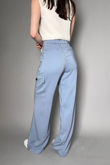 Lorena Antoniazzi Cargo Style Wide Pants in Dusty Blue - Ashia Mode - Vancouver, BC