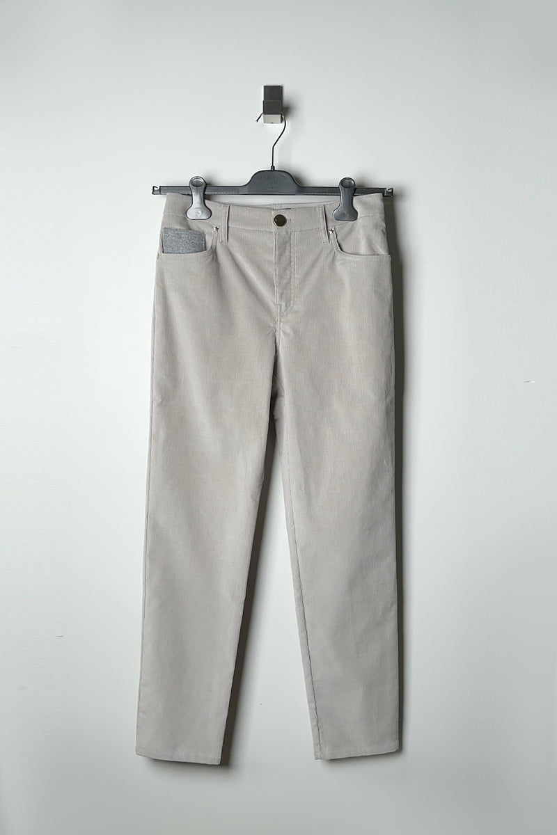 Lorena Antoniazzi Cord Jeans in Light Grey - Ashia Mode - Vancouver BC