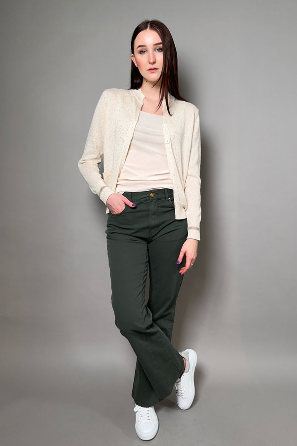 Lorena Antoniazzi Straight Leg Jeans In Khaki Green - Ashia Mode - Vancouver