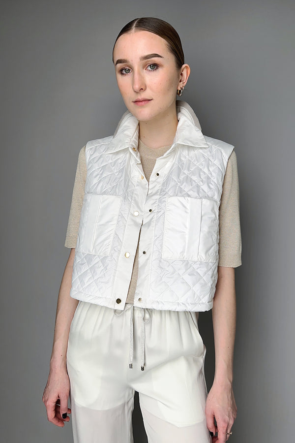 Lorena Antoniazzi Padded Vest With Diamond Stitching in White