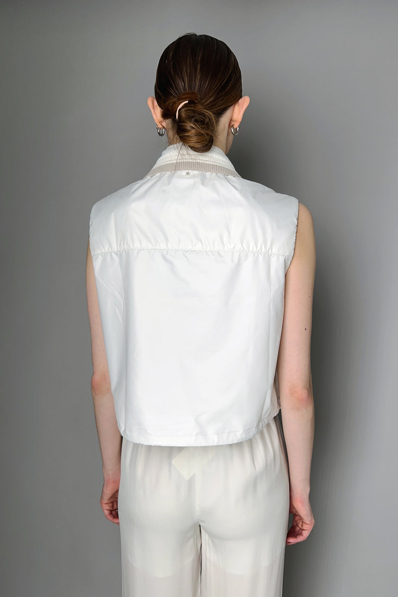 Lorena Antoniazzi Padded Vest With Diamond Stitching in White