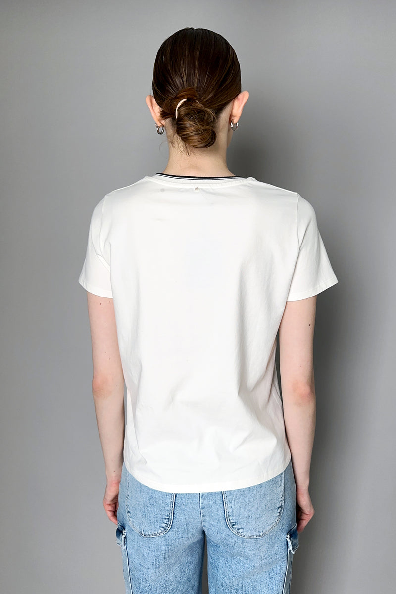 Lorena Antoniazzi Soft Cotton T-Shirt With Contrast Trim in White