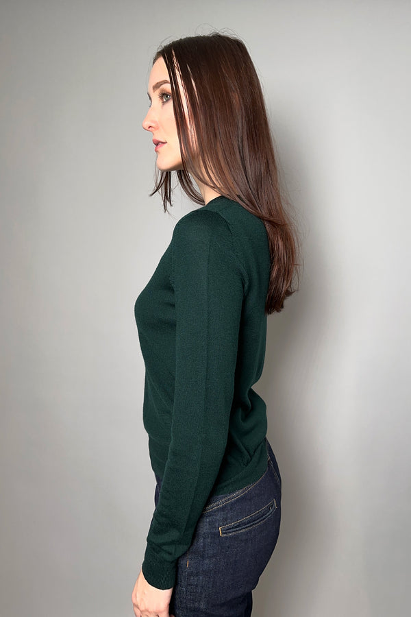 Lorena Antoniazzi Wool Sweater in Dark Green - Ashia Mode - Vancouver