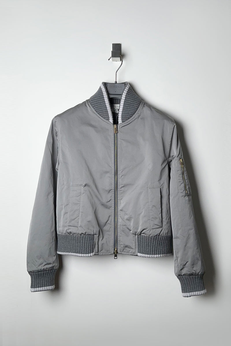 Lorena Antoniazzi Jacket with Knit Detail in Slate - Ashia Mode - Vancouver