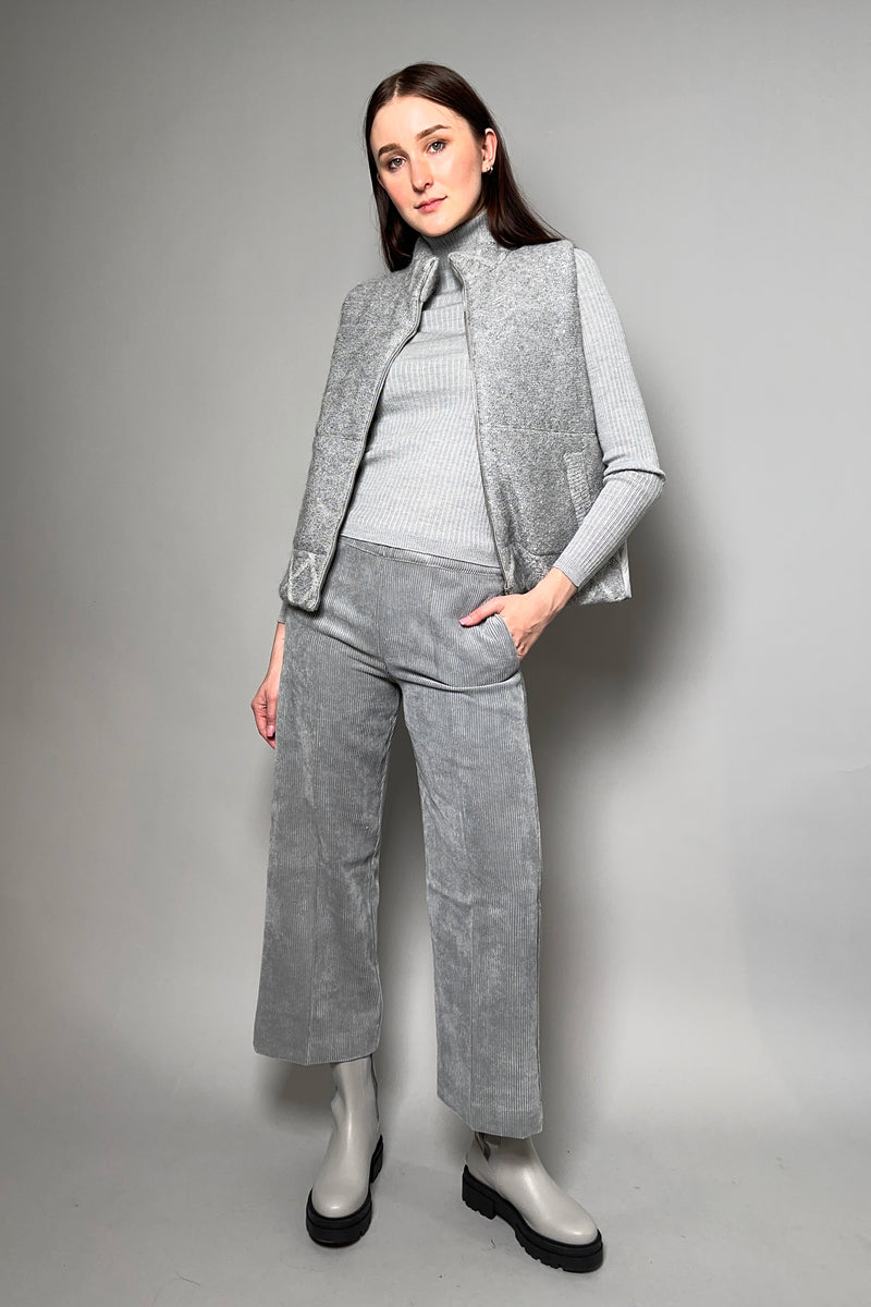 D. Exterior Padded Vest with Sparkly Knit Front in Granite - Ashia Mode - Vancouver
