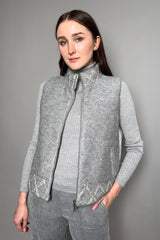 D. Exterior Padded Vest with Sparkly Knit Front in Granite - Ashia Mode - Vancouver