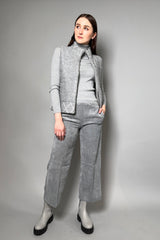 D. Exterior Padded Vest with Sparkly Knit Front in Granite - Ashia Mode - Vancouver