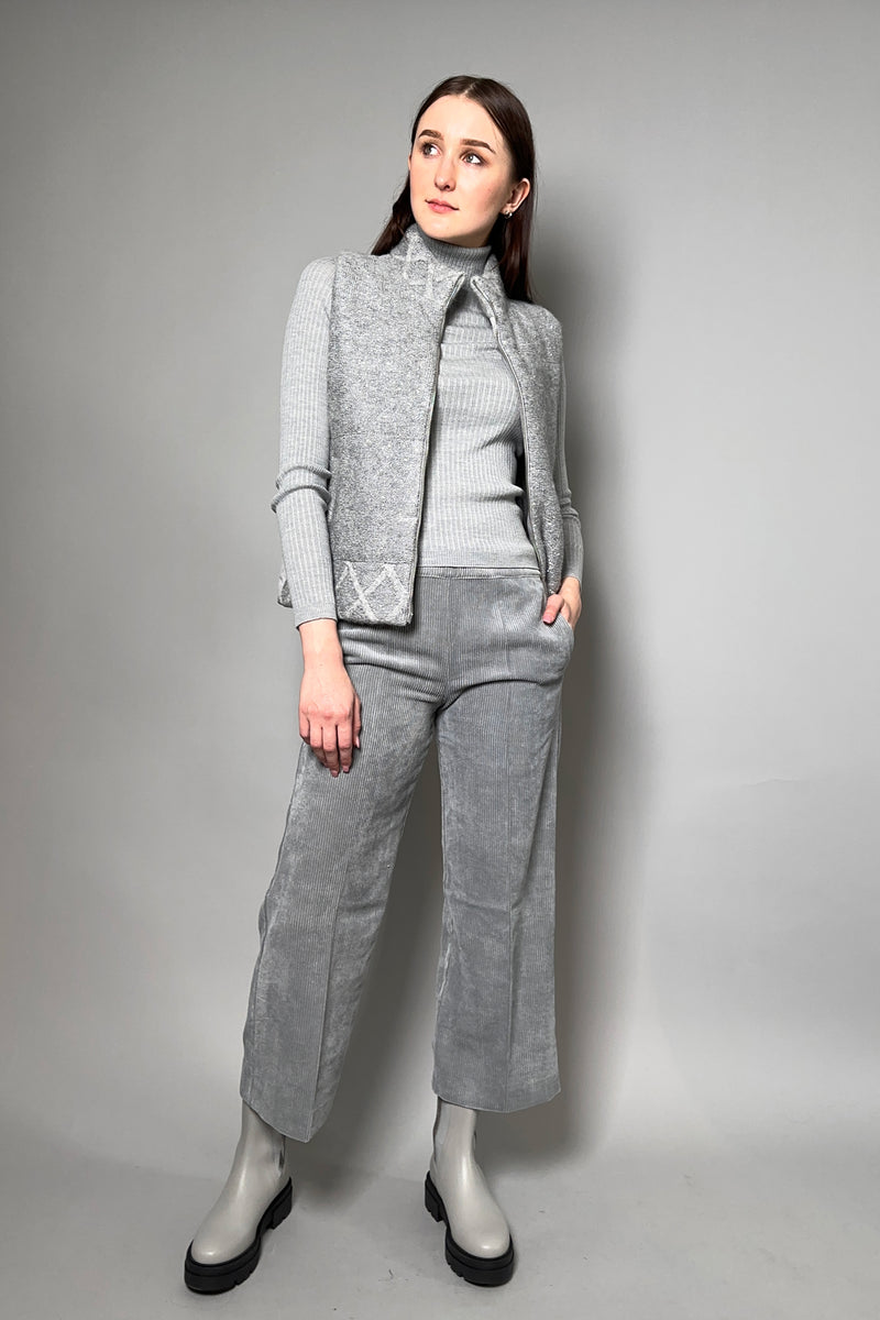 D. Exterior Padded Vest with Sparkly Knit Front in Granite - Ashia Mode - Vancouver