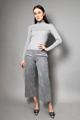 D. Exterior Cropped Wide Leg Velvet Corduroy Pants in Stone - Ashia Mode - Vancouver