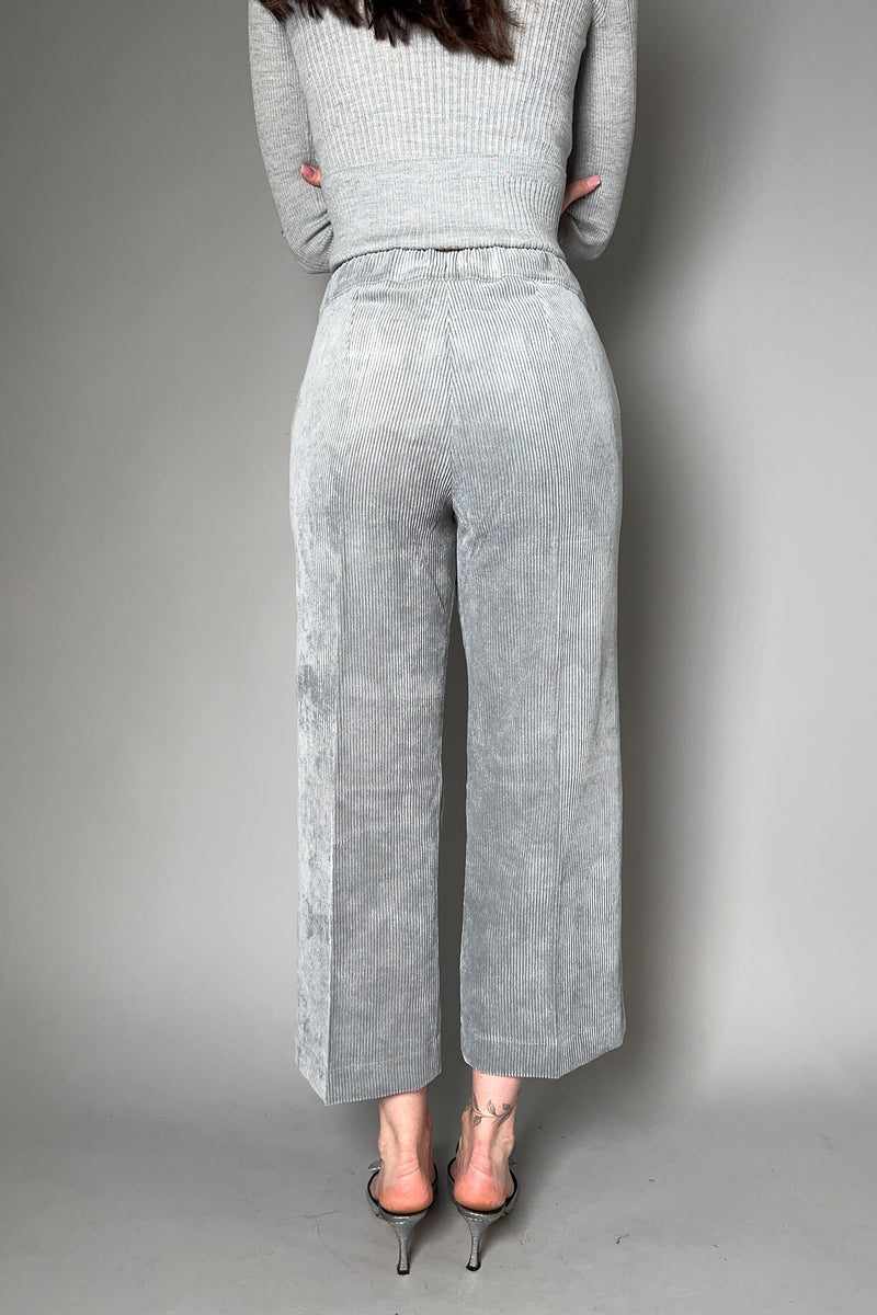 D. Exterior Cropped Wide Leg Velvet Corduroy Pants in Stone - Ashia Mode - Vancouver