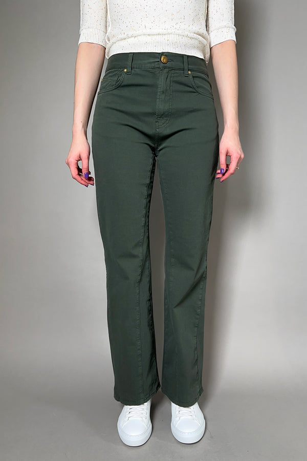 Lorena Antoniazzi Straight Leg Jeans In Khaki Green - Ashia Mode - Vancouver
