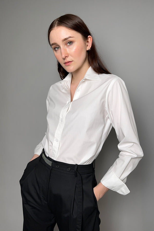 Lorena Antoniazzi Crisp Cotton Shirt in White - Ashia Mode - Vancouver