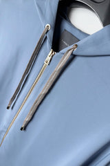 Lorena Antoniazzi Zip Jacket in Dusty Blue - Ashia Mode - Vancouver
