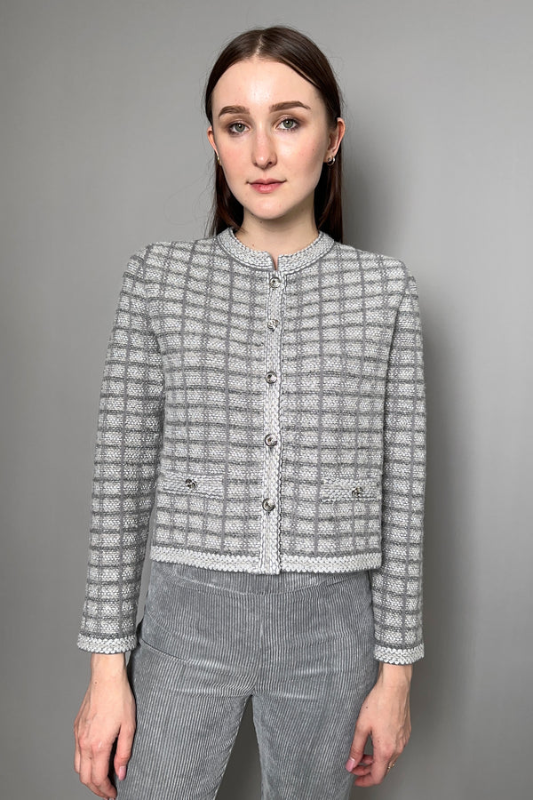 D. Exterior Lurex Knit Jacket in Granite - Ashia Mode - Vancouver