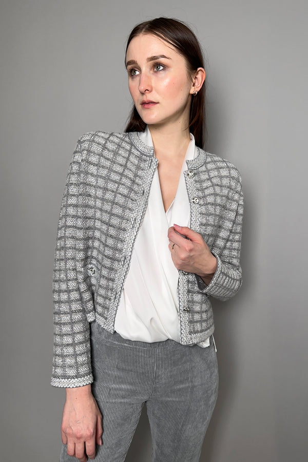 D. Exterior Lurex Knit Jacket in Granite - Ashia Mode - Vancouver