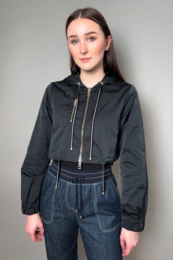 Lorena Antoniazzi Light Weight Taffeta Cropped Jacket in Black - Ashia Mode - Vancouver