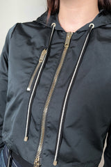 Lorena Antoniazzi Light Weight Taffeta Cropped Jacket in Black - Ashia Mode - Vancouver