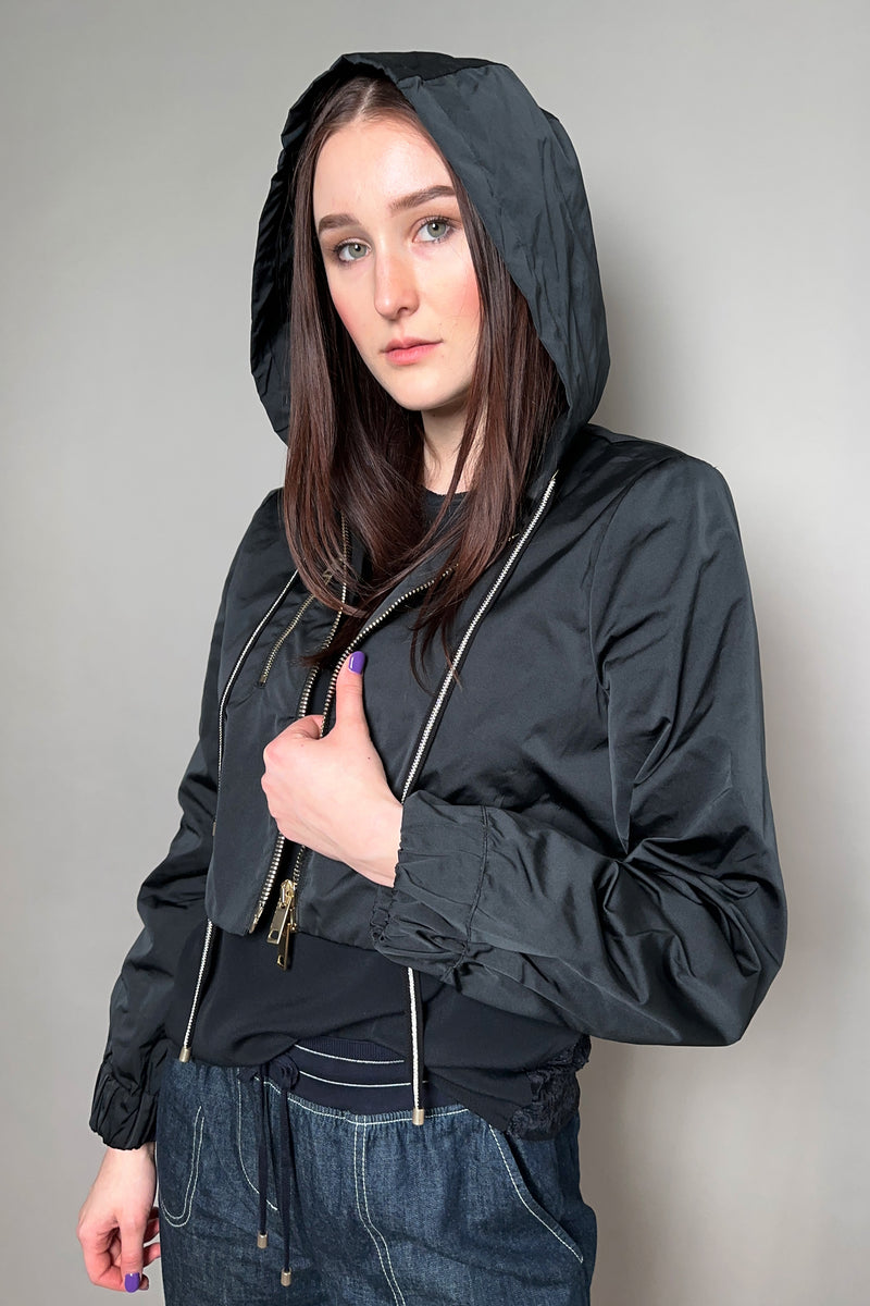 Lorena Antoniazzi Light Weight Taffeta Cropped Jacket in Black - Ashia Mode - Vancouver