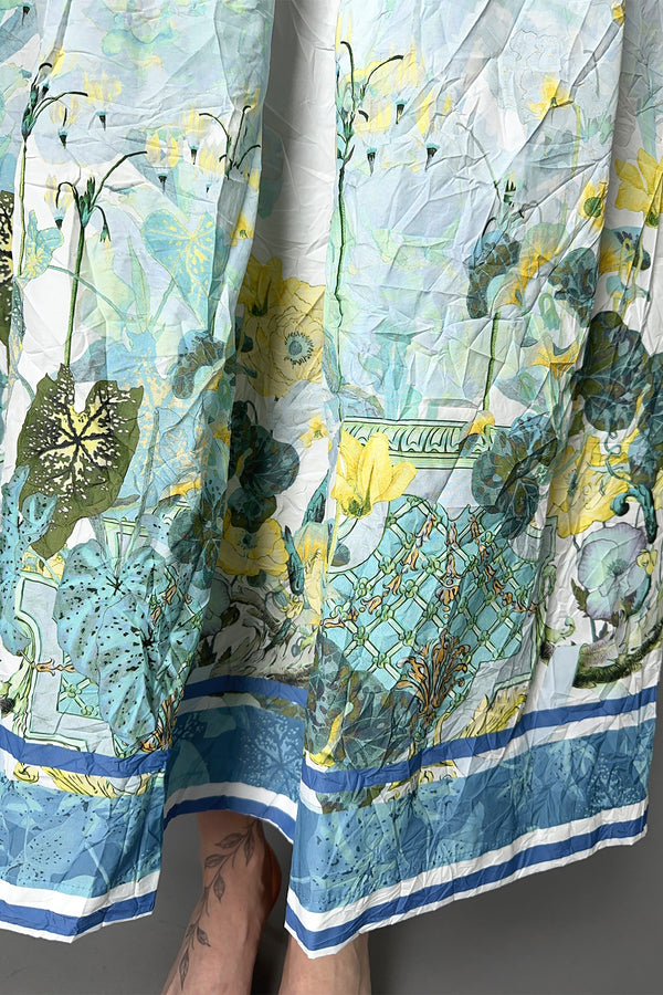 Laboratorio Floral Print Crinkle Taffeta Skirt
