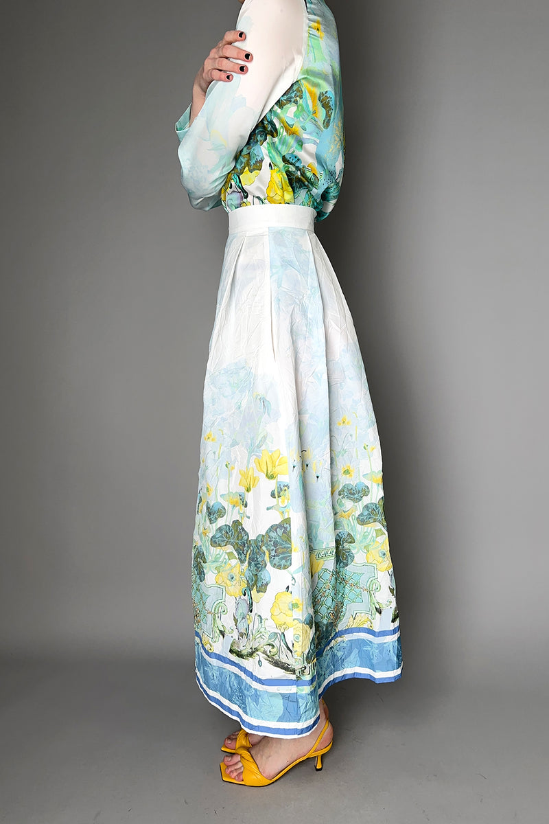Laboratorio Floral Print Crinkle Taffeta Skirt Vancouver. Shop Online or in Store.