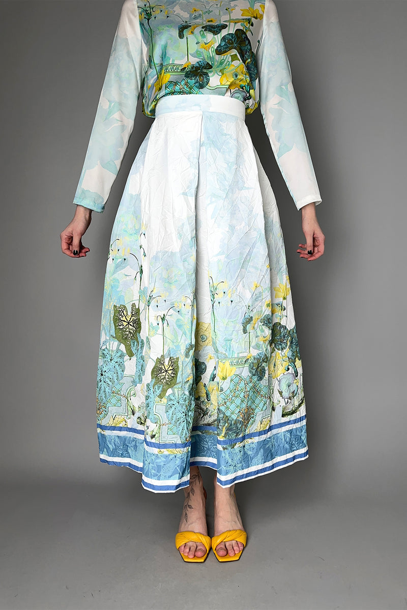 Laboratorio Floral Print Crinkle Taffeta Skirt Vancouver. Shop Online or in Store.