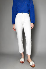 L'Agence "Blanc" Sada High Rise Cropped Slim Fit Jeans